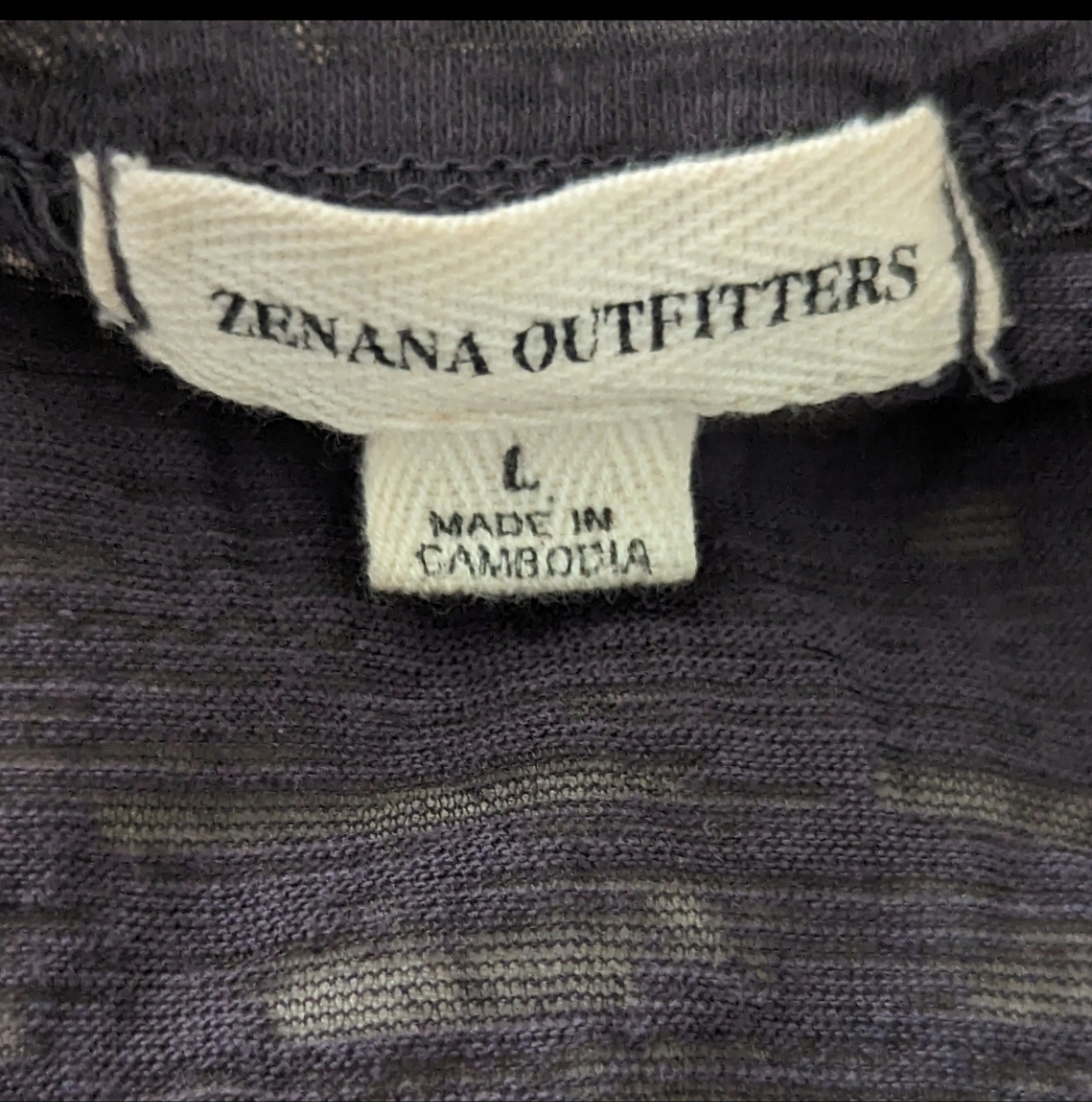 Cotton Zenana Outfitters V-Neck Fitted Lightweight Semi Sheer Cap Tee T LG - Picture 3 of 5